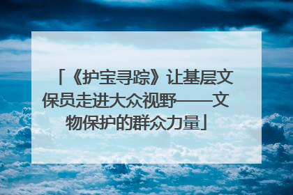 《护宝寻踪》让基层文保员走进大众视野——文物保护的群众力量