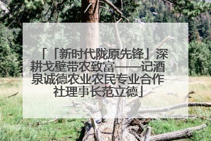 「新时代陇原先锋」深耕戈壁带农致富——记酒泉诚德农业农民专业合作社理事长范立德