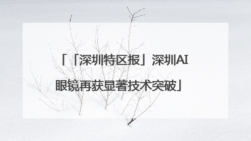 「深圳特区报」深圳AI眼镜再获显著技术突破