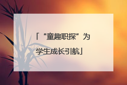 “童趣职探”为学生成长引航