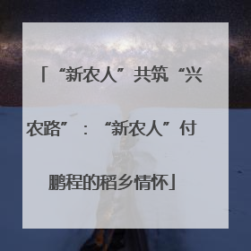 “新农人”共筑“兴农路”：“新农人”付鹏程的稻乡情怀