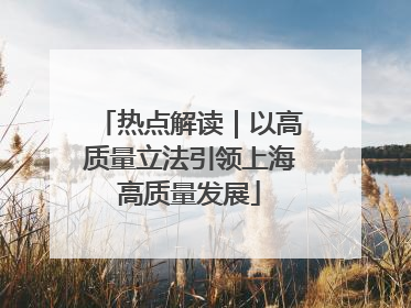 热点解读｜以高质量立法引领上海高质量发展
