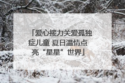 爱心接力关爱孤独症儿童 夏日温情点亮“星星”世界