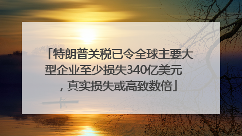 特朗普关税已令全球主要大型企业至少损失340亿美元，真实损失或高致数倍