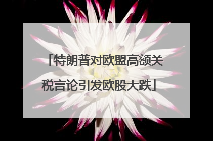 特朗普对欧盟高额关税言论引发欧股大跌