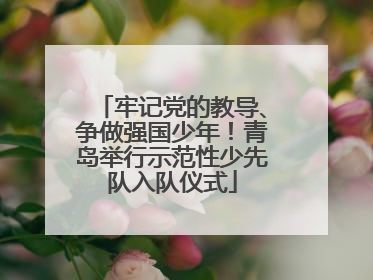 牢记党的教导、争做强国少年！青岛举行示范性少先队入队仪式