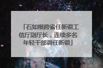 石如根跨省任新疆工信厅副厅长，连续多名年轻干部调任新疆
