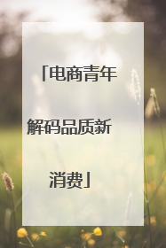 电商青年解码品质新消费