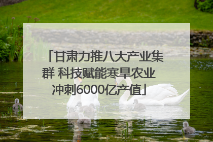 甘肃力推八大产业集群 科技赋能寒旱农业冲刺6000亿产值