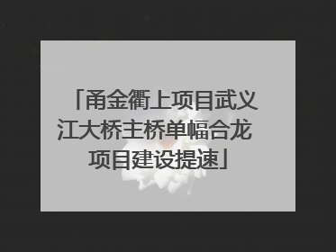 甬金衢上项目武义江大桥主桥单幅合龙 项目建设提速