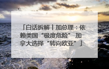白话拆解丨加总理：依赖美国“极度危险” 加拿大选择“转向欧亚”