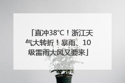 直冲38℃！浙江天气大转折！暴雨、10级雷雨大风又要来