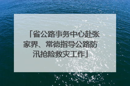 省公路事务中心赴张家界、常德指导公路防汛抢险救灾工作