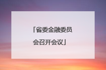 省委金融委员会召开会议