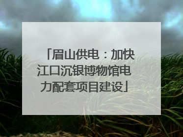 眉山供电：加快江口沉银博物馆电力配套项目建设