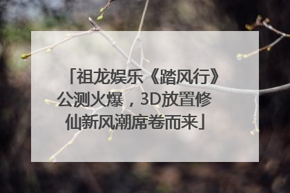 祖龙娱乐《踏风行》公测火爆，3D放置修仙新风潮席卷而来