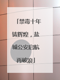 禁毒十年铸辉煌，盐城公安启航再破浪