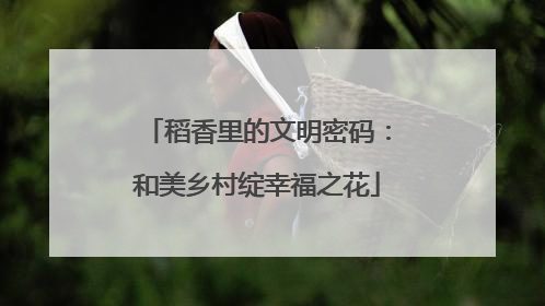 稻香里的文明密码：和美乡村绽幸福之花