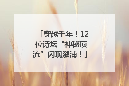 穿越千年！12 位诗坛“神秘顶流”闪现溆浦！