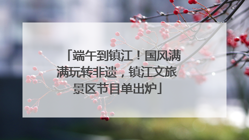 端午到镇江！国风满满玩转非遗，镇江文旅景区节目单出炉