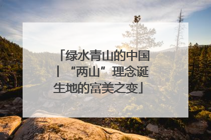 绿水青山的中国丨“两山”理念诞生地的富美之变