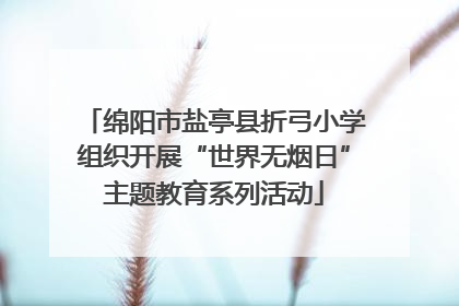 绵阳市盐亭县折弓小学组织开展“世界无烟日”主题教育系列活动