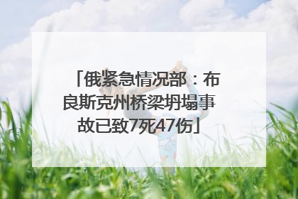 俄紧急情况部：布良斯克州桥梁坍塌事故已致7死47伤