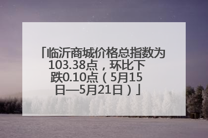 临沂商城价格总指数为103.38点，环比下跌0.10点（5月15日—5月21日）