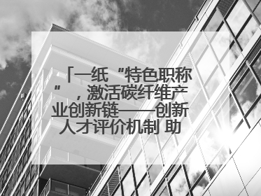一纸“特色职称”，激活碳纤维产业创新链——创新人才评价机制 助推产业升级