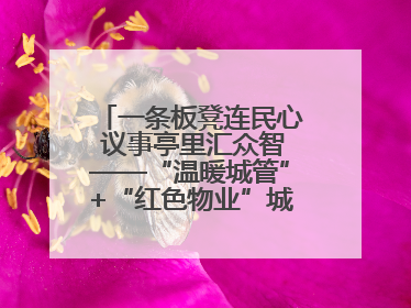 一条板凳连民心 议事亭里汇众智——“温暖城管”+“红色物业”城市管理进社区新模式绘就城市管理社区治理新画卷