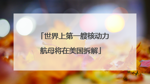 世界上第一艘核动力航母将在美国拆解