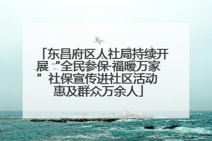 东昌府区人社局持续开展“全民参保·福暖万家”社保宣传进社区活动 惠及群众万余人