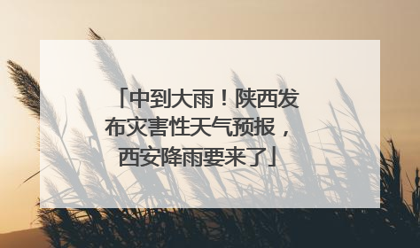 中到大雨！陕西发布灾害性天气预报，西安降雨要来了