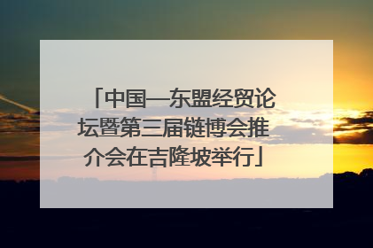中国—东盟经贸论坛暨第三届链博会推介会在吉隆坡举行