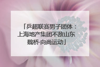 乒超联赛男子团体：上海地产集团不敌山东魏桥·向尚运动