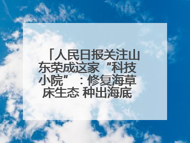 人民日报关注山东荣成这家“科技小院”：修复海草床生态 种出海底“森林”