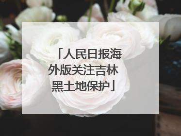 人民日报海外版关注吉林黑土地保护
