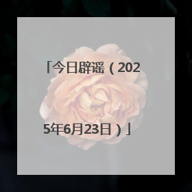 今日辟谣（2025年6月23日）