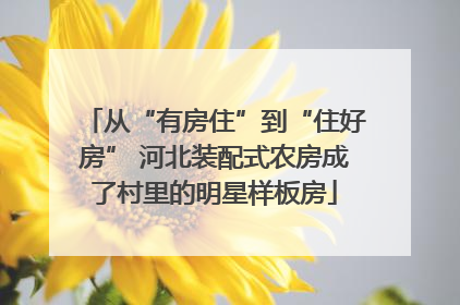 从“有房住”到“住好房” 河北装配式农房成了村里的明星样板房