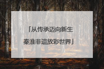 从传承迈向新生 秦淮非遗放彩世界