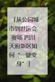 从公园城市到世运会赛场 四川天府新区如何“一键变身”