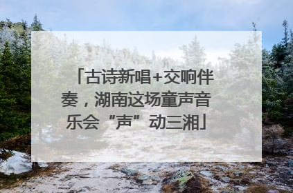 古诗新唱+交响伴奏，湖南这场童声音乐会“声”动三湘