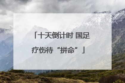 十天倒计时 国足疗伤待“拼命”