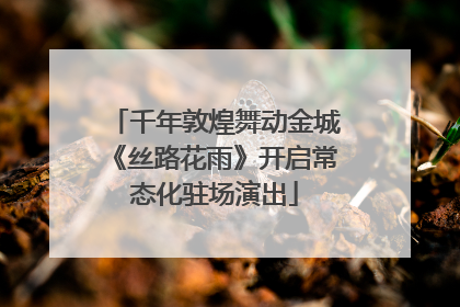 千年敦煌舞动金城《丝路花雨》开启常态化驻场演出