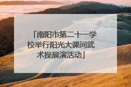 南阳市第二十一学校举行阳光大课间武术操展演活动