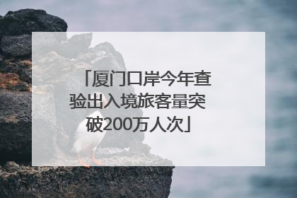 厦门口岸今年查验出入境旅客量突破200万人次