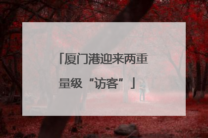 厦门港迎来两重量级“访客”
