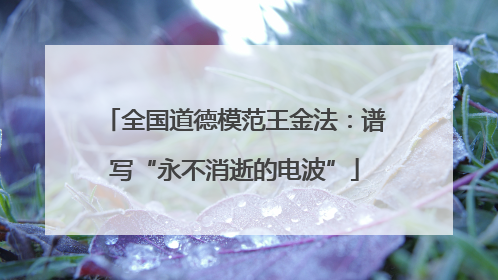 全国道德模范王金法：谱写“永不消逝的电波”