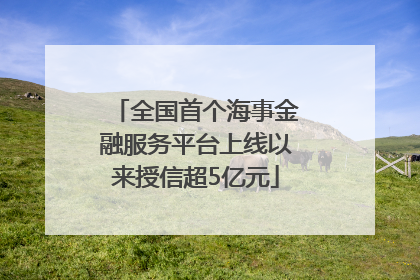 全国首个海事金融服务平台上线以来授信超5亿元