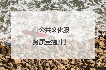 公共文化服务质量提升